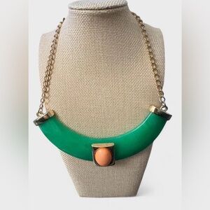 host pick Vintage Kenneth Jay Lane Faux jade Coral Collar Highly Collectible